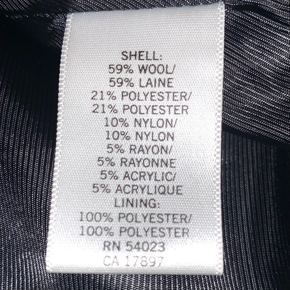 Banana Republic sz M black wool blend button up lined collared dress jacket coat - Picture 12 of 14